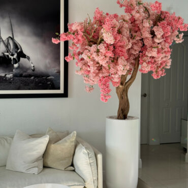 mate blanco st. tropez jardinera con personalizado hecho rosa cerezo flor árbol
