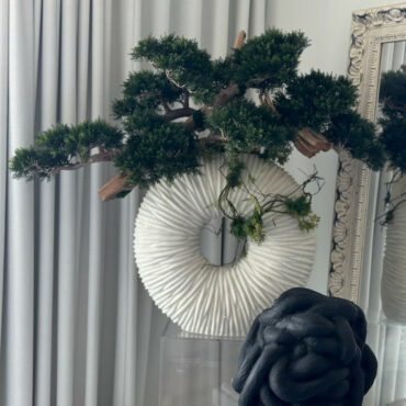 grande eternidad jarrón con colgante bonsái árbol y madera-a-la-deriva