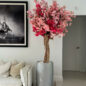 brillante plateado lisboa jardinera con personalizado hecho Tri Color rosa cerezo flor árbol