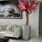 brillante plateado lisboa jardinera con personalizado hecho Tri Color rosa cerezo flor árbol