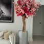 brillante plateado lisboa jardinera con personalizado hecho Tri Color rosa cerezo flor árbol