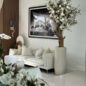 brillante beige st. tropez jardinera con personalizado hecho magnolia árbol