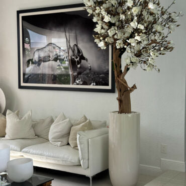 brillante beige st. tropez jardinera con personalizado hecho magnolia árbol