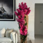 grande vivo borde teca jarrón con rosa vanda orquídeas
