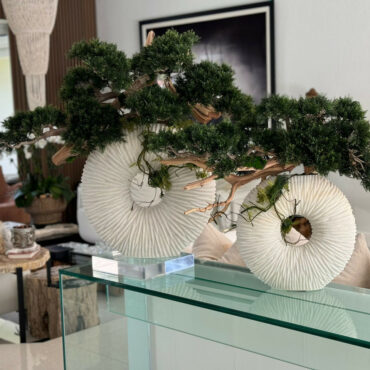 grande eternidad jarrón con colgante bonsái árbol y madera-a-la-deriva