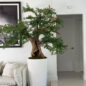 Artificial negro olivo bonsái árbol en brillante blanco belle jardinera
