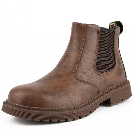 Bota Masculina de Couro Básica - Resistente a impactos