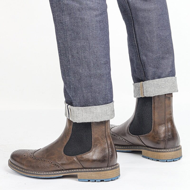 Bota Masculina de Couro Chelsea