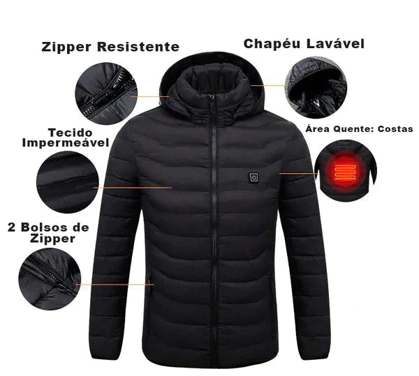 Jaqueta Puffer Masculina Advanced - Com aquecedor e carregador portátil