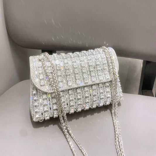 Bolsa de Ombro Feminina de Strass