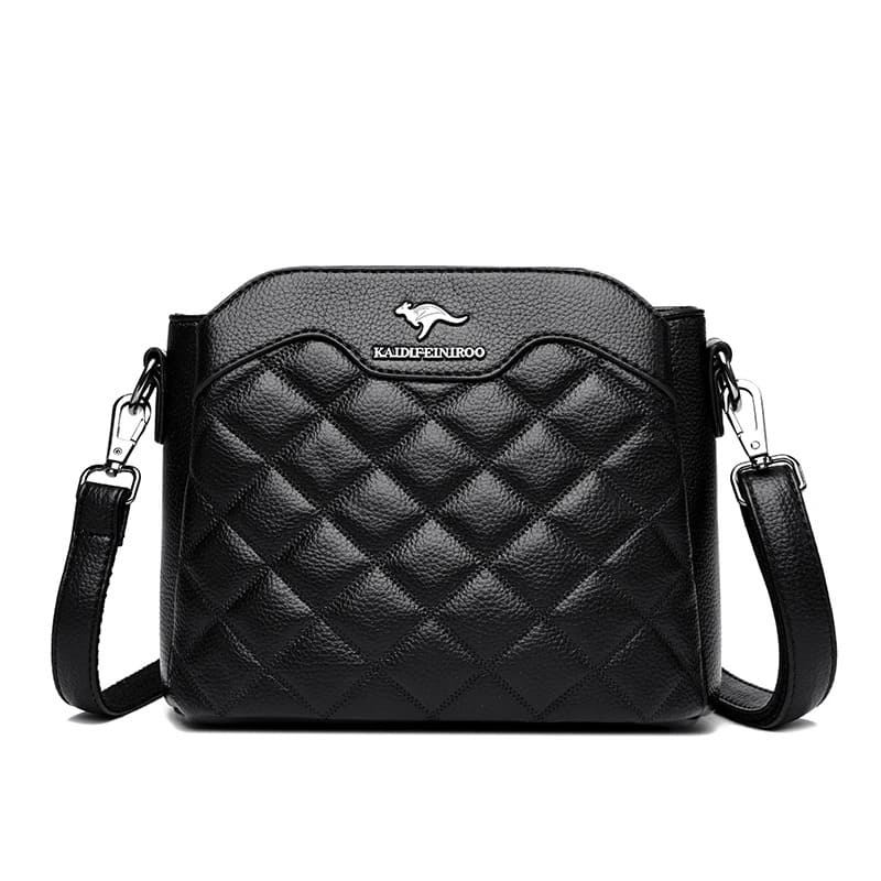 Bolsa Crossbody de Couro Macio Alta Qualidade